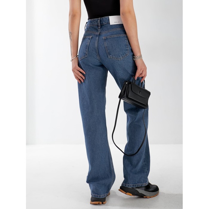 Джинси Minimal Wide leg жіночі  синього кольору 33043