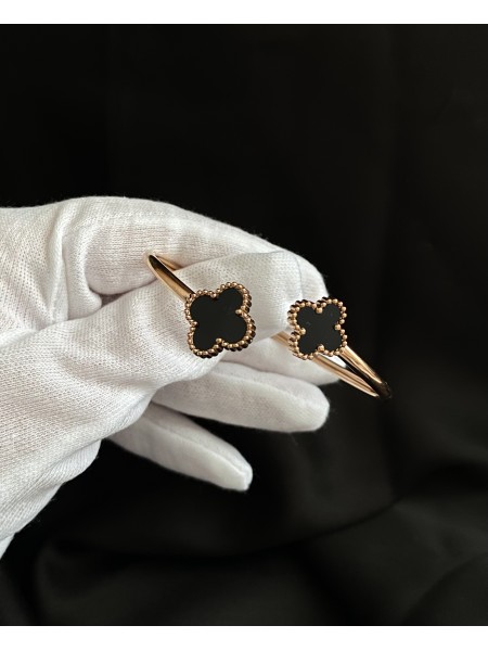 Браслет - манжет дві Конюшини золотого кольору 33050