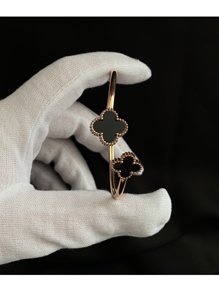 Браслет - манжет дві Конюшини золотого кольору 33050