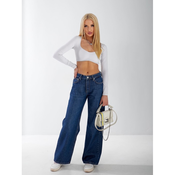 Джинси Spock Wide leg жіночі синього кольору 33056