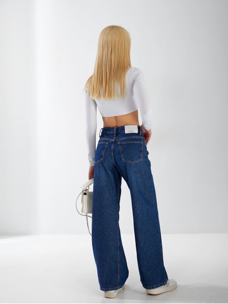 Джинси Spock Wide leg жіночі синього кольору 33056