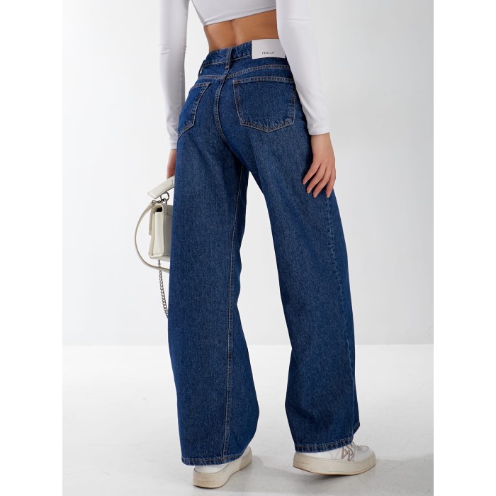 Джинси Spock Wide leg жіночі синього кольору 33056