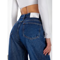 Джинсы Spock Wide leg женские синего цвета 33056