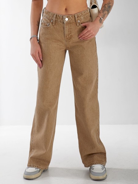 Джинси Stanley Wide leg жіночі бежевого кольору 33060