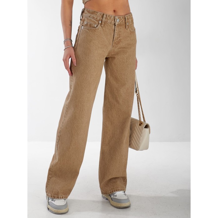 Джинси Stanley Wide leg жіночі бежевого кольору 33060