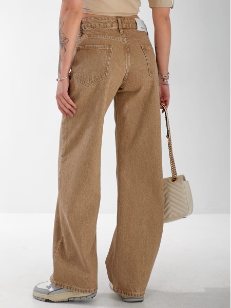 Джинси Stanley Wide leg жіночі бежевого кольору 33060