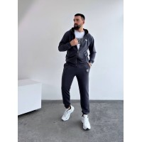 Чоловічий спортивний костюм на змійці сірого кольору 33061