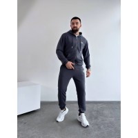 Чоловічий спортивний костюм на змійці сірого кольору 33061