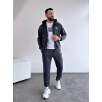 Чоловічий спортивний костюм на змійці сірого кольору 33061