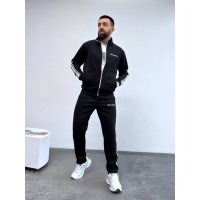 Чоловічий спортивний костюм з лампасами чорного кольору 33063