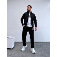 Чоловічий спортивний костюм з лампасами чорного кольору 33063