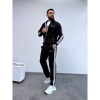 Чоловічий спортивний костюм з лампасами чорного кольору 33063