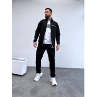 Чоловічий спортивний костюм з лампасами чорного кольору 33063