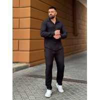 Чоловічий брючний костюм чорного кольору 33079