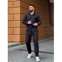 Чоловічий брючний костюм чорного кольору 33079
