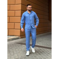 Чоловічий брючний костюм свiтло-синього кольору 33082