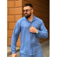 Чоловічий брючний костюм свiтло-синього кольору 33082