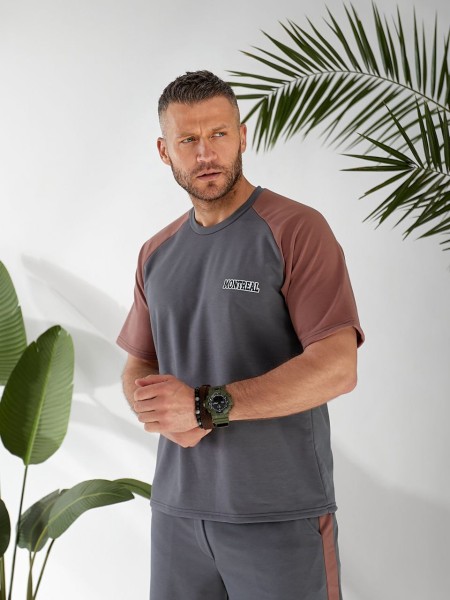 Чоловічий літній костюм сірого кольору 33091