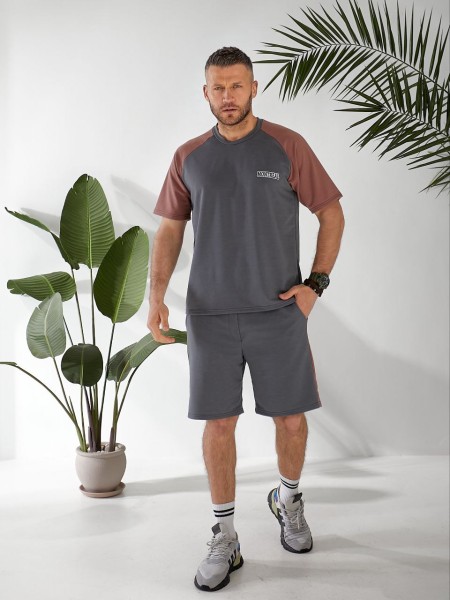 Чоловічий літній костюм сірого кольору 33091