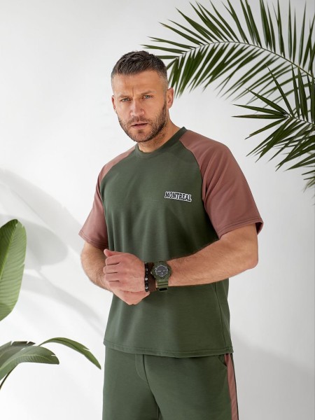 Чоловічий літній костюм кольору хакі 33093