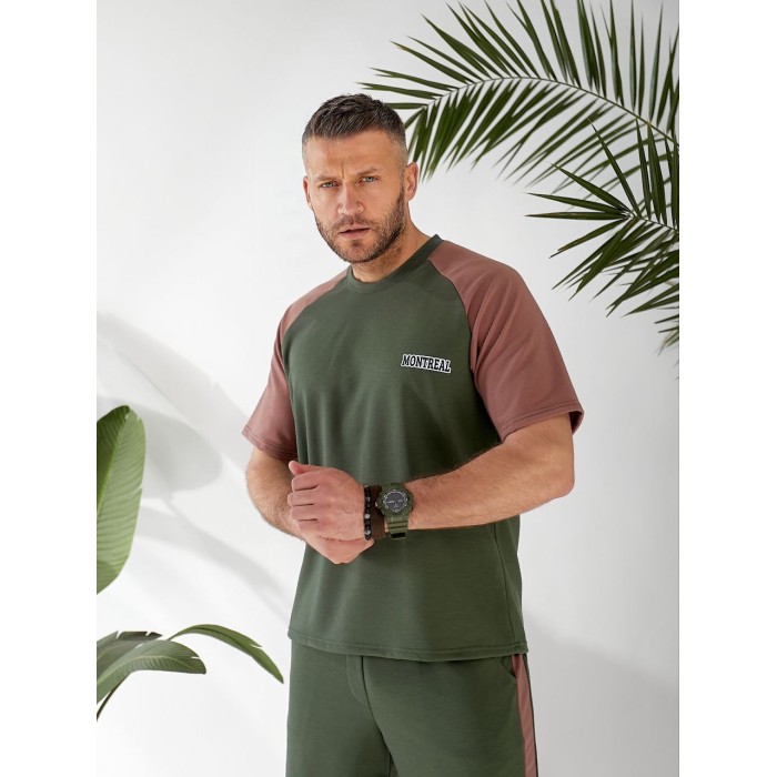 Чоловічий літній костюм кольору хакі 33093