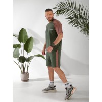 Чоловічий літній костюм кольору хакі 33093