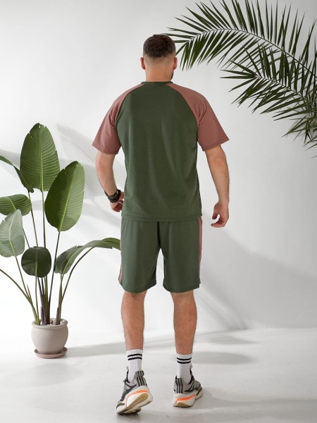 Чоловічий літній костюм кольору хакі 33093