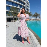 Легка сукня міді молочного кольору 33107