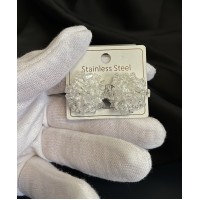 Сережки з бісером білого кольору 33125