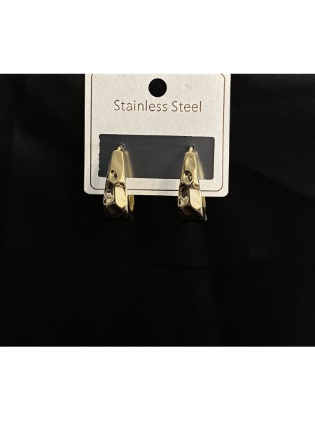 Сережки круглий замок золотого кольору 33129