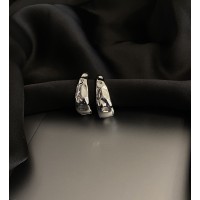 Сережки круглий замок срібного кольору 33133