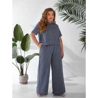 Женский легкий классический костюм графитового цвета 33136