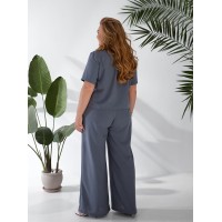 Женский легкий классический костюм графитового цвета 33136