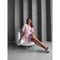 Женское легкое комбинезон-платье розового цвета 33144