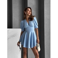 Жіноча легка комбінезон-сукня блакитного кольору 33145