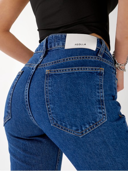 Джинси Pony Wide leg жіночі темно-синього кольору 33176