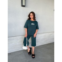 Легкий повсякденний костюм смарагдового кольору 33180