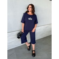 Легкий повсякденний костюм синього кольору 33181