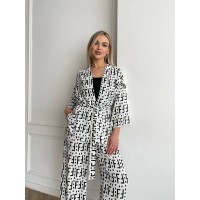 Жіночий легкий прогулянковий костюм молочного кольору 33207