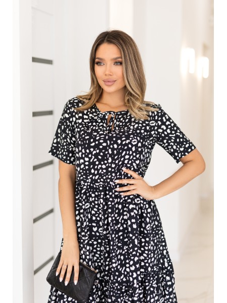 Літня сукня вільного крою чорного кольору 33220