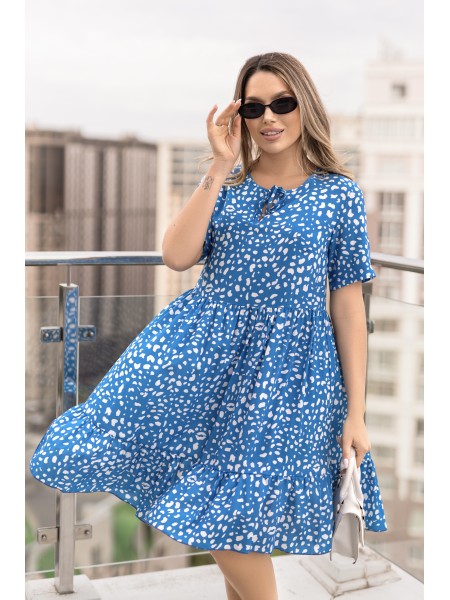 Літня сукня вільного крою синього кольору 33223