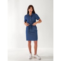 Жіночий джинсовий сарафан синього кольору 33227