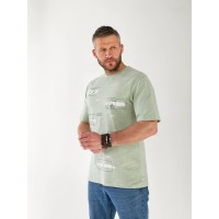 Чоловіча футболка з квадратами оливкового кольору 33228
