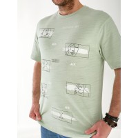 Чоловіча футболка з квадратами оливкового кольору 33228