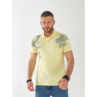 Чоловіча футболка поло з квітами жовтого кольору 33229