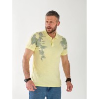 Чоловіча футболка поло з квітами жовтого кольору 33229