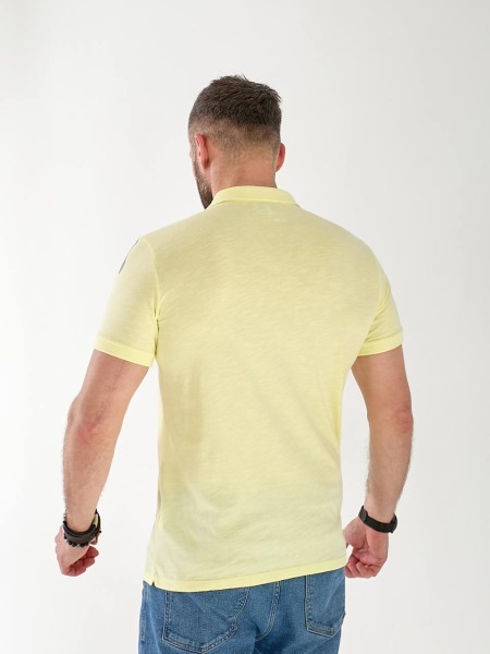 Чоловіча футболка поло з квітами жовтого кольору 33229