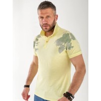 Чоловіча футболка поло з квітами жовтого кольору 33229