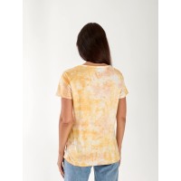 Женская футболка с разводами оранжевого цвета 33230