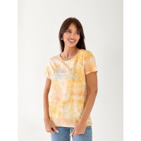 Женская футболка с разводами оранжевого цвета 33230